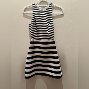 Abercrombie & Fitch Girls navy and cream striped dress